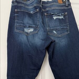 BKE Gabby High-Rise Jeans in Dark Indigo with Contrast Stitching